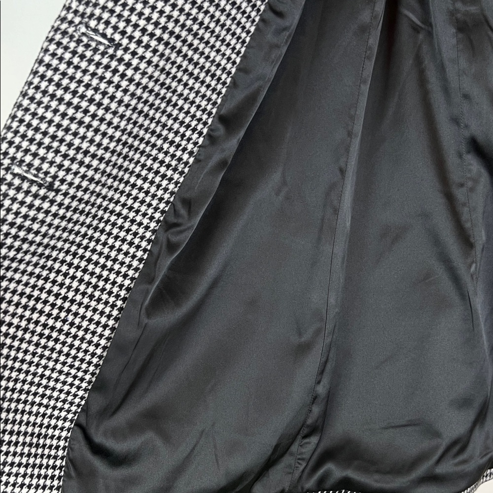 Hush UK Houndstooth Blazer Two Button Black White UK 12 US 8 Wool Blend - Picture 10 of 16